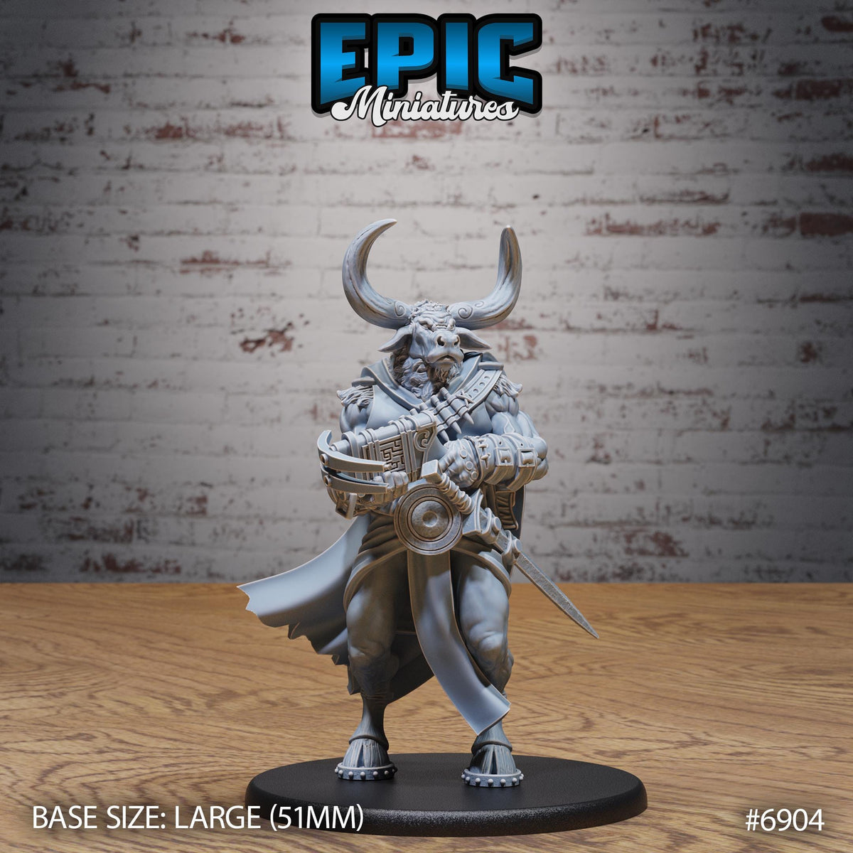 Minotaur Captain Option #6904 front DND miniature Knights Honor 16k resin