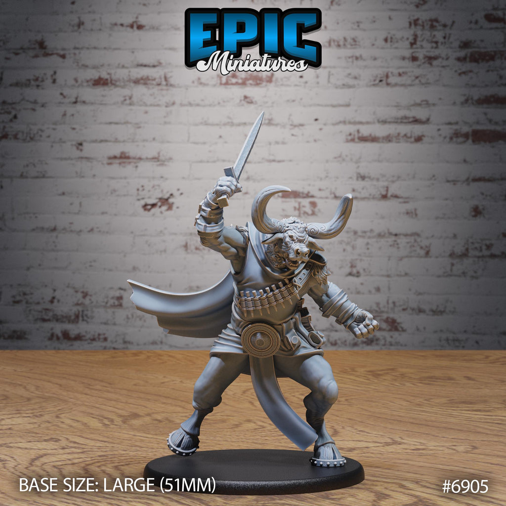 Minotaur Captain Option #6905 front DND miniature Knights Honor 16k resin