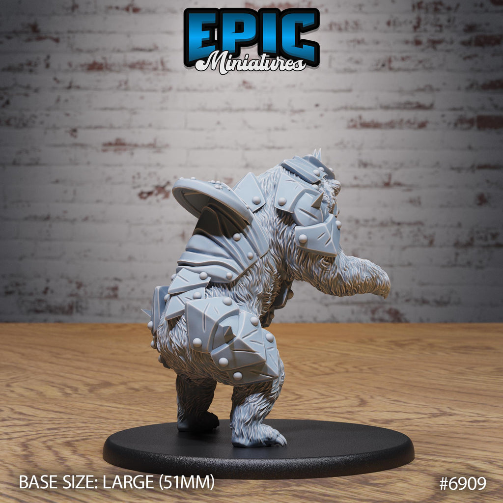 Armored Bear Option #6909 back DND miniature Knights Honor 16k resin