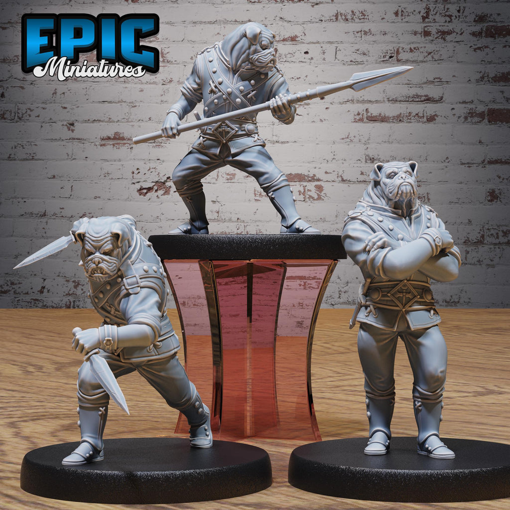 Dog Folk Noble Set of 3 DND miniatures group photo Knights Honor