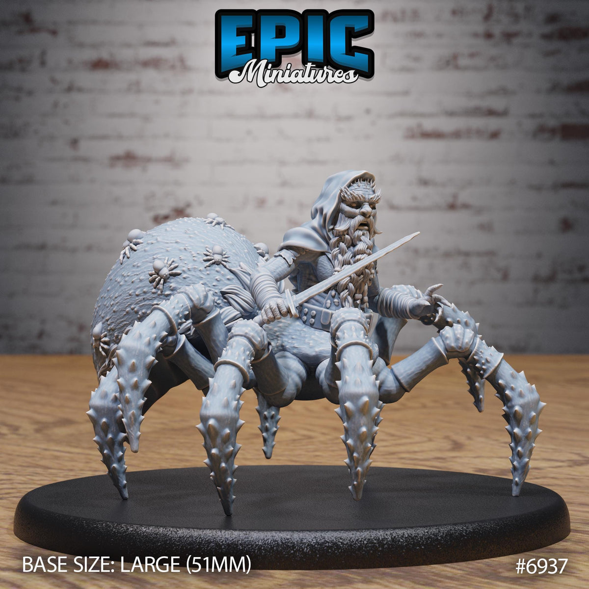 Dwarf Drider Option #6937 front DND miniature Astral Wars 16k resin