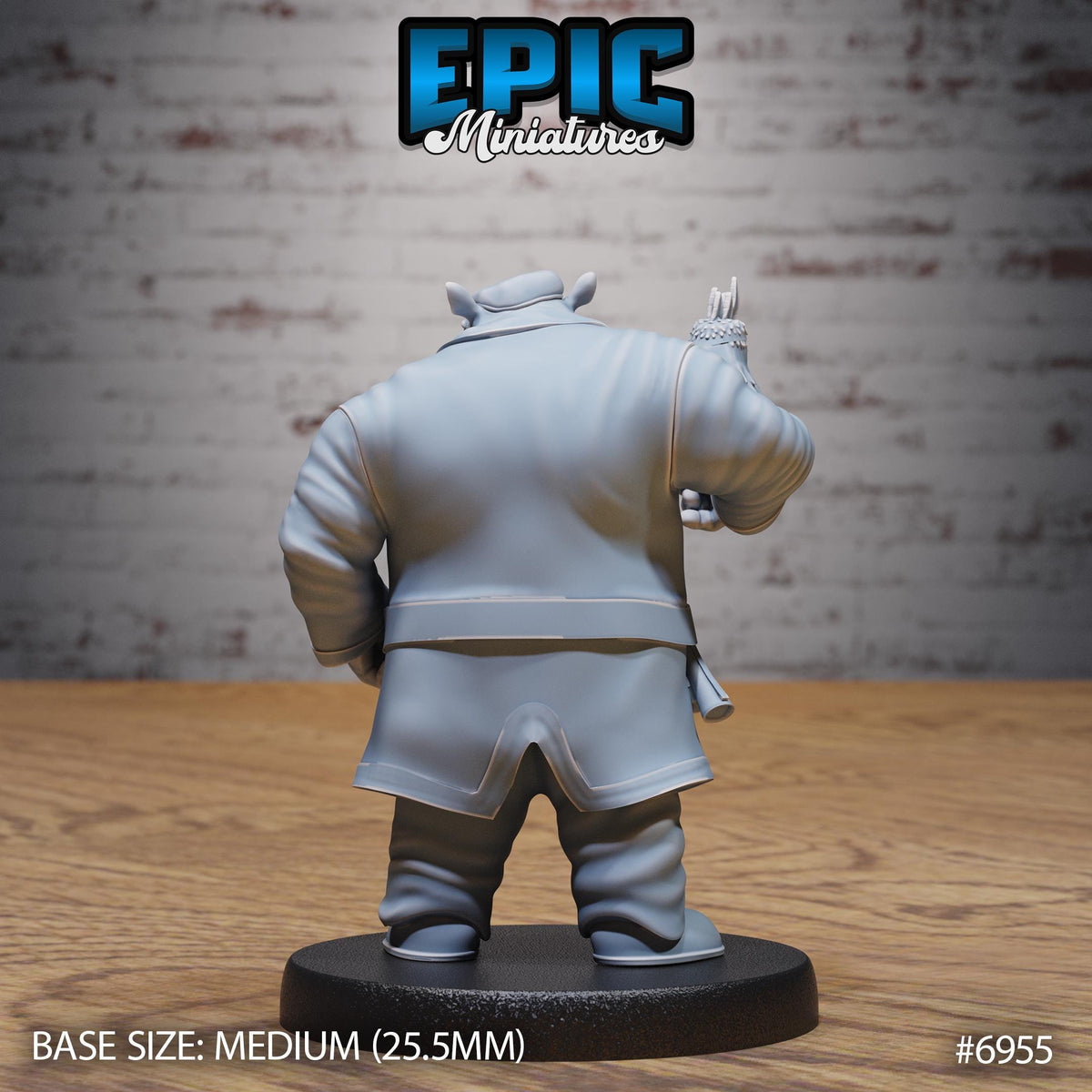 Hippo Pirate Option #6955 back DND miniature Astral Wars 16k resin