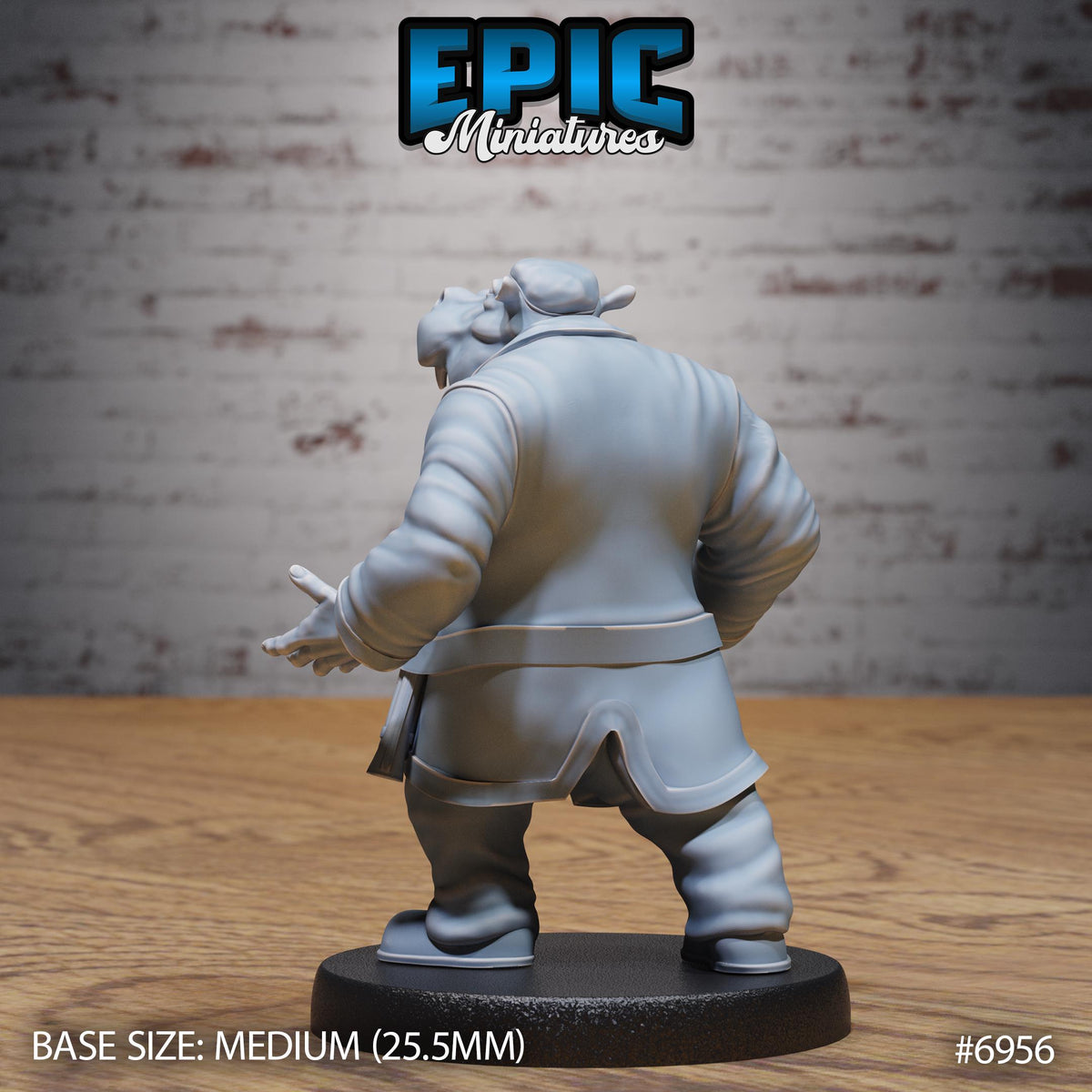 Hippo Pirate Option #6956 back DND miniature Astral Wars 16k resin