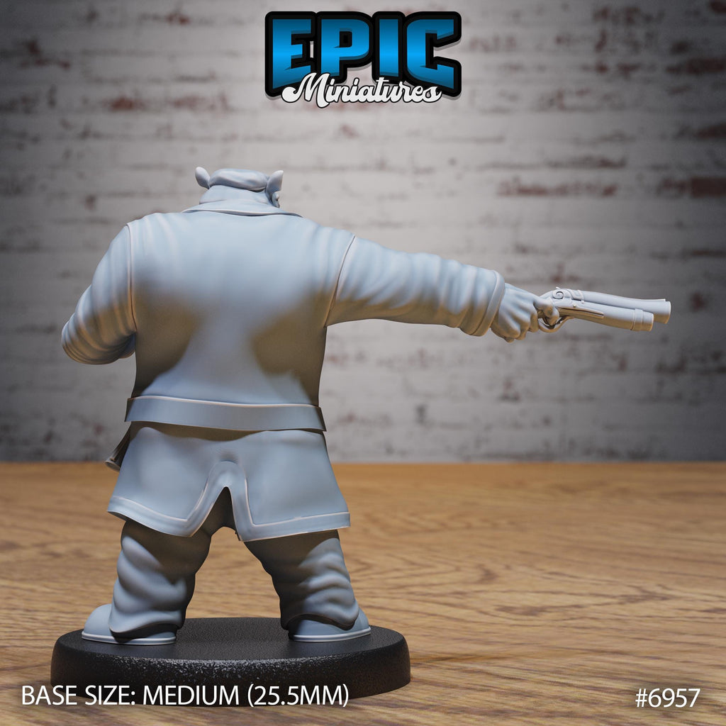 Hippo Pirate Option #6957 back DND miniature Astral Wars 16k resin