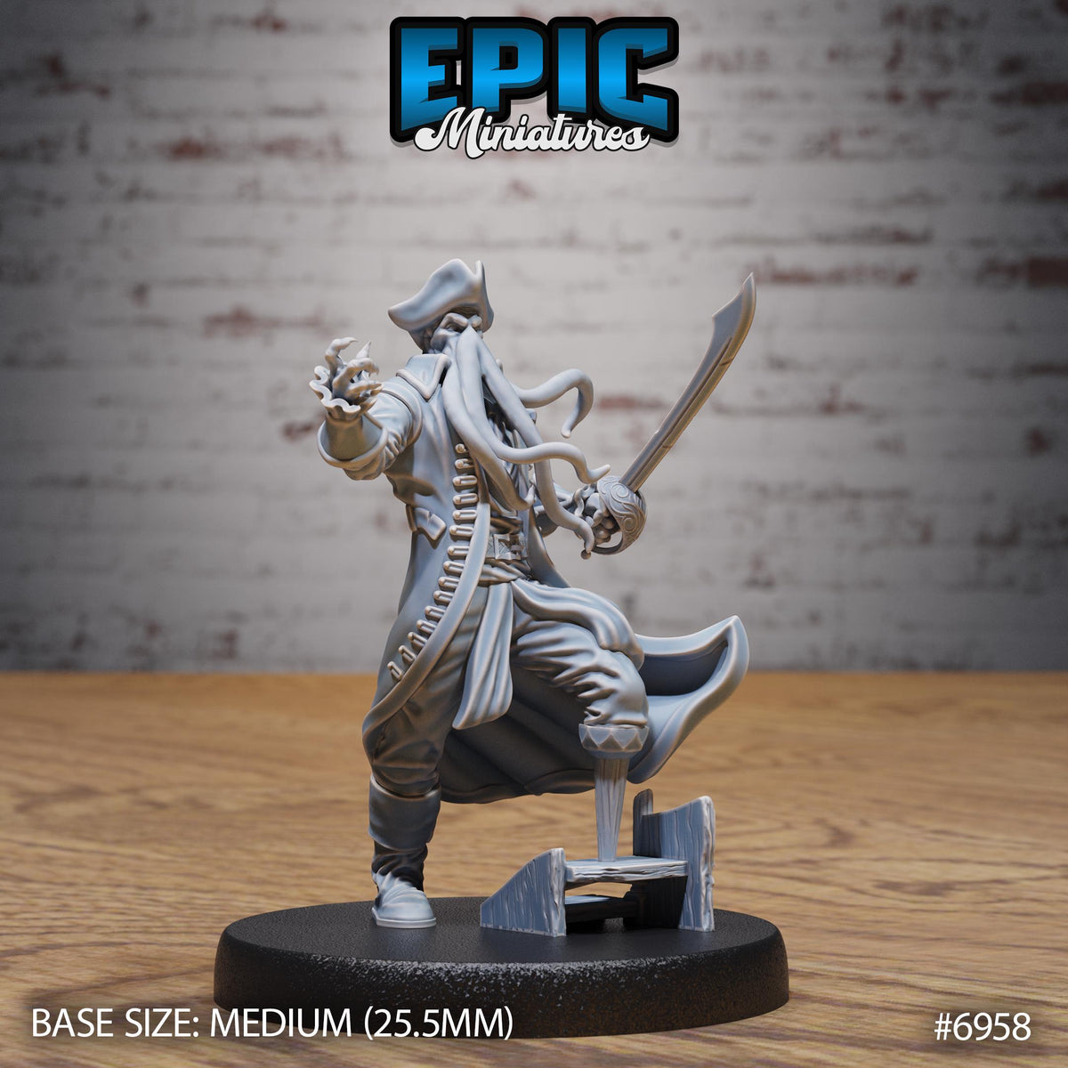 Mind Pirate Captain Option #6958 front DND miniature Astral Wars 16k resin