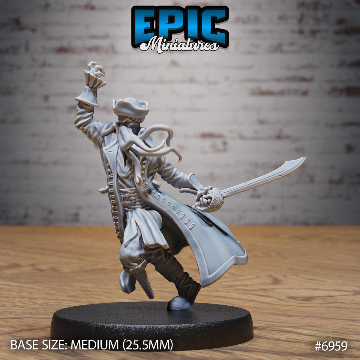 Mind Pirate Captain Option #6959 front DND miniature Astral Wars 16k resin