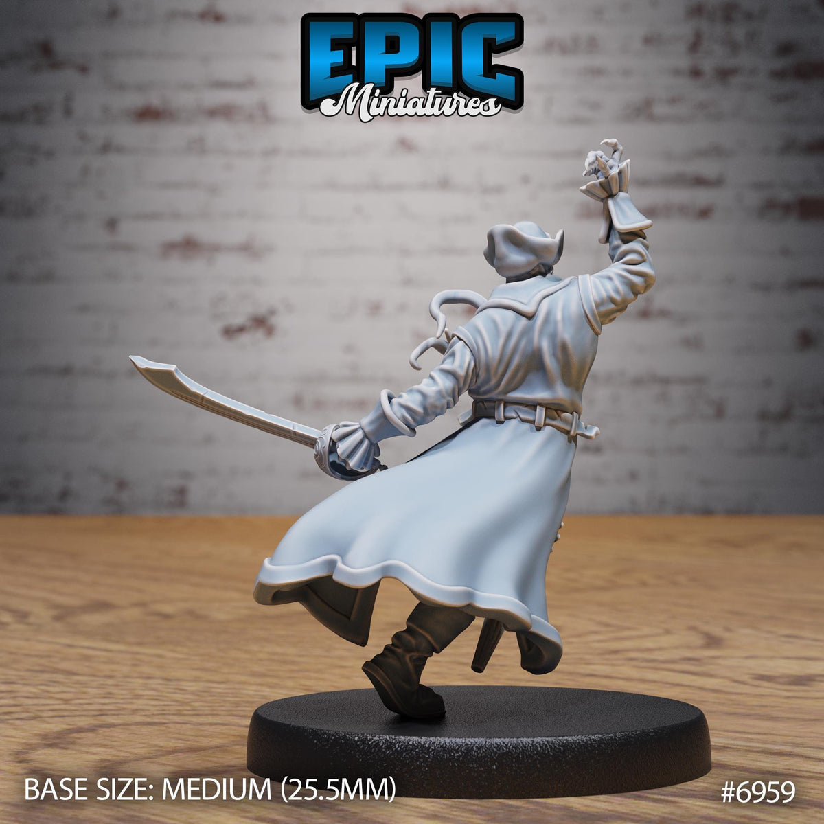 Mind Pirate Captain Option #6959 back DND miniature Astral Wars 16k resin