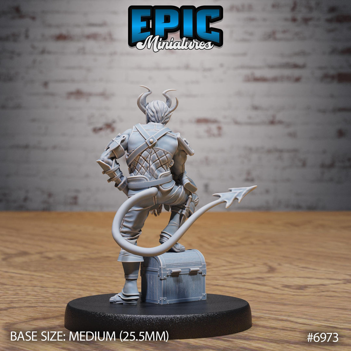 Tiefling Rogue Option #6973 back DND miniature Infernal Heritage 16k resin