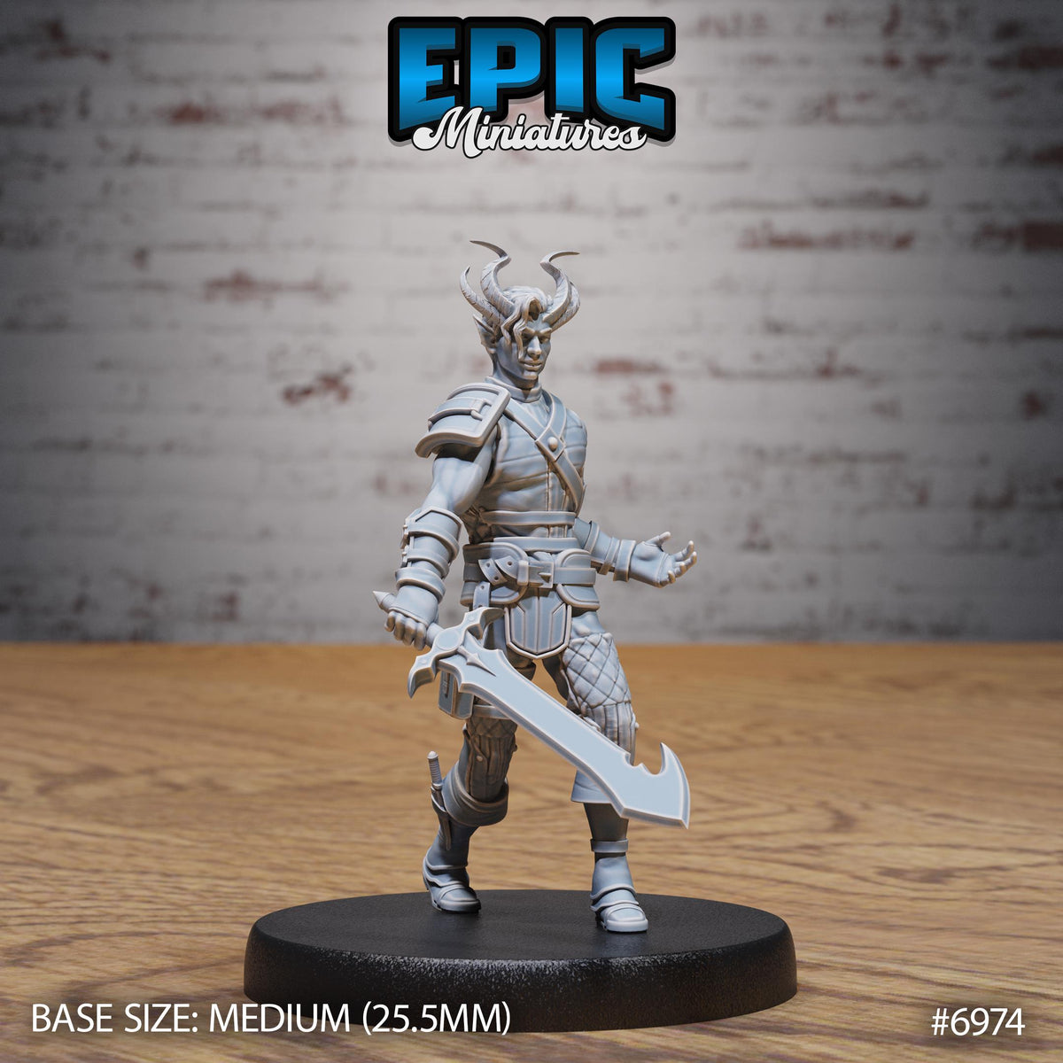 Tiefling Rogue Option #6974 front DND miniature Infernal Heritage 16k resin