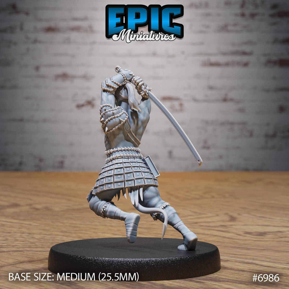 Tiefling Barbarian Option #6986 back DND miniature Infernal Heritage 16k resin