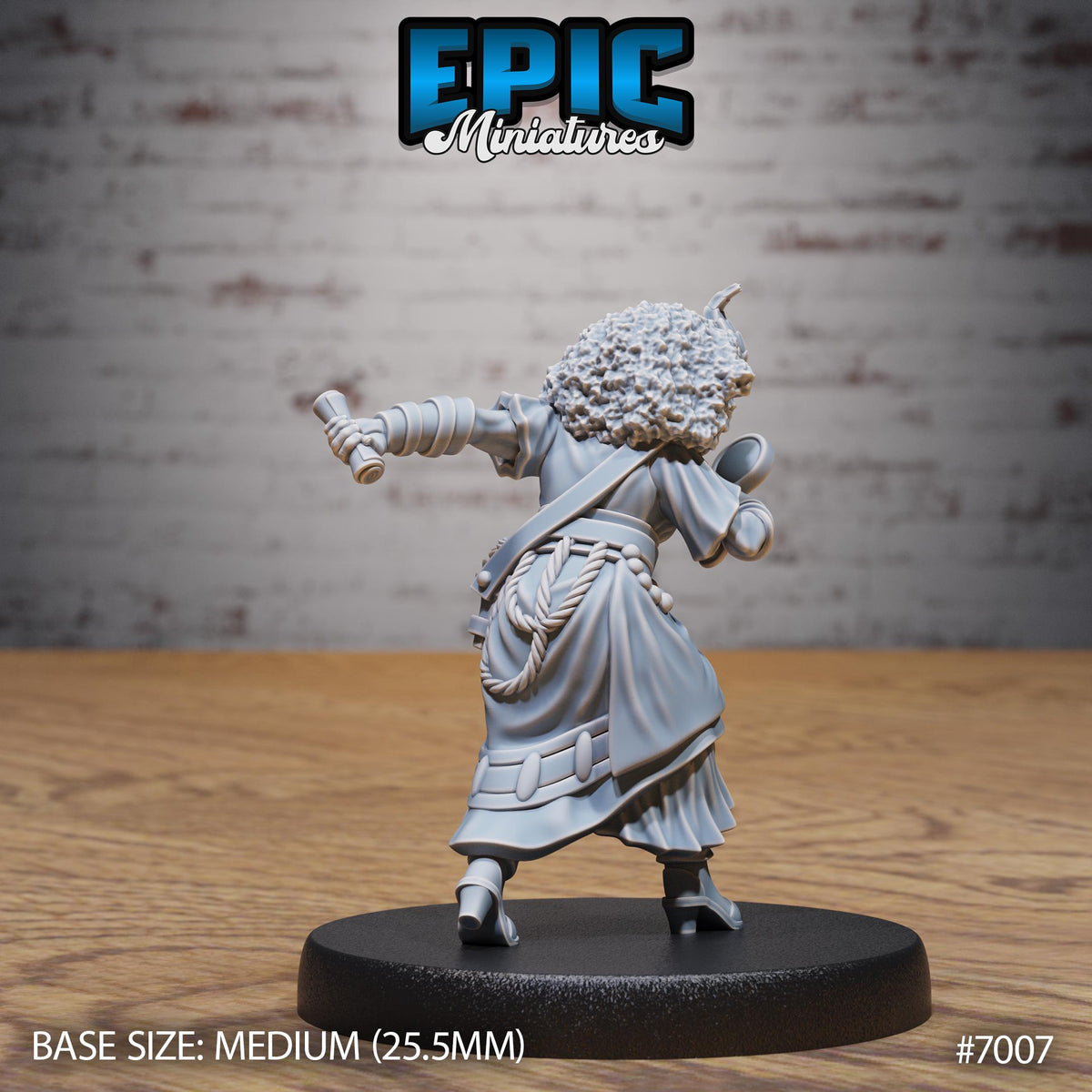 Tiefling Villager Option #7007 back DND miniature Infernal Heritage 16k resin