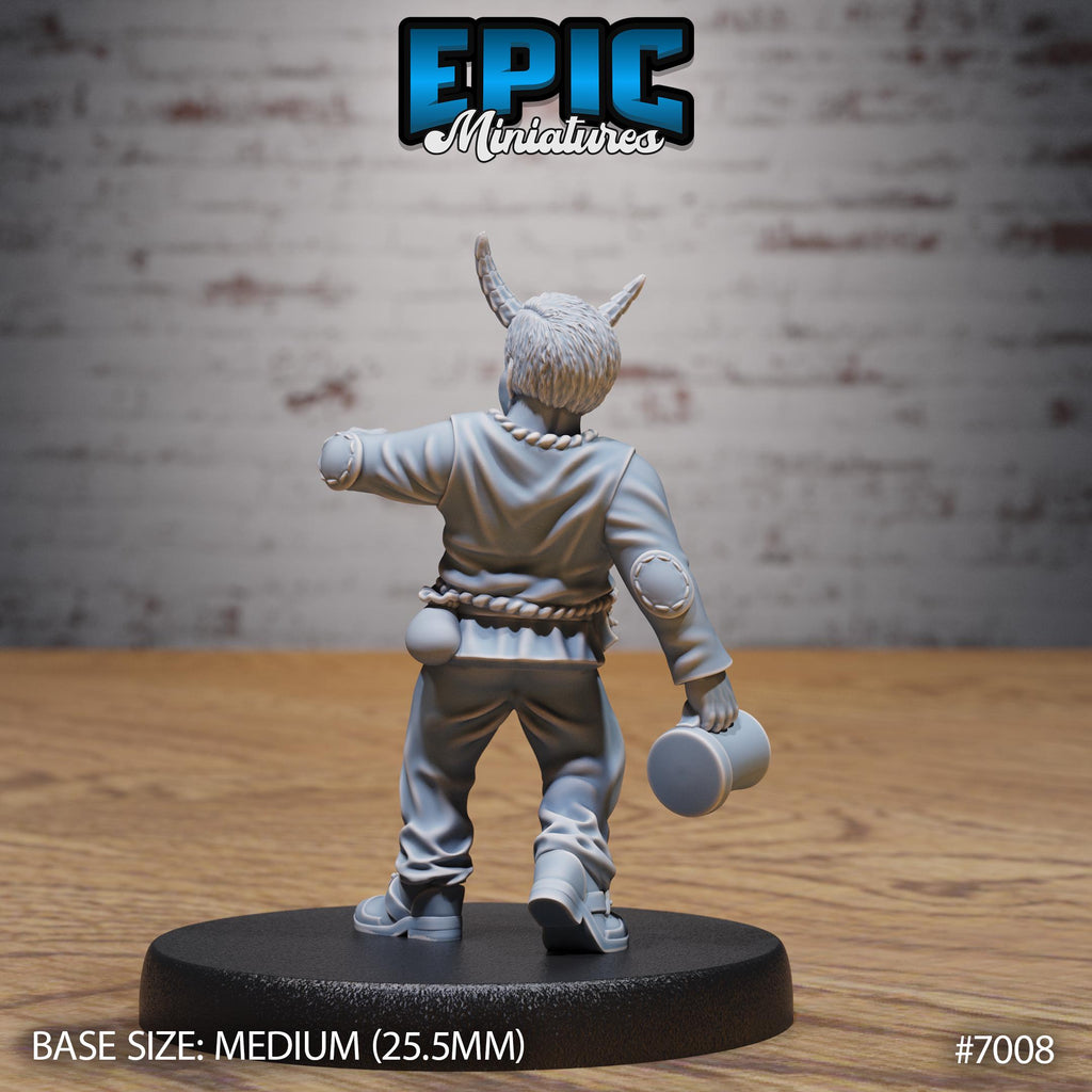 Tiefling Villager Option #7008 back DND miniature Infernal Heritage 16k resin