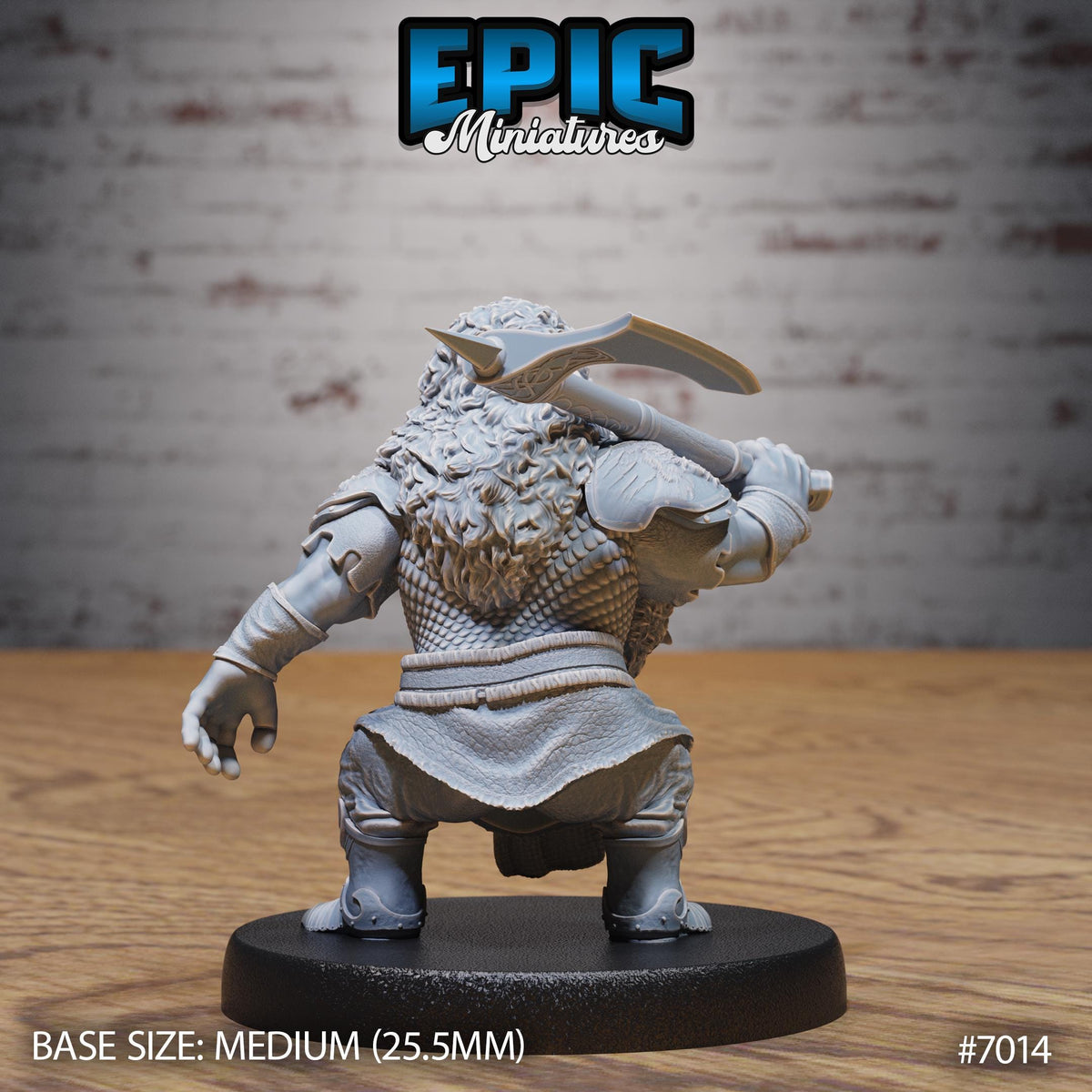 Bearded Dwarf Adventurer Option #7014 back DND miniature Giants & Dwarfs 16k resin