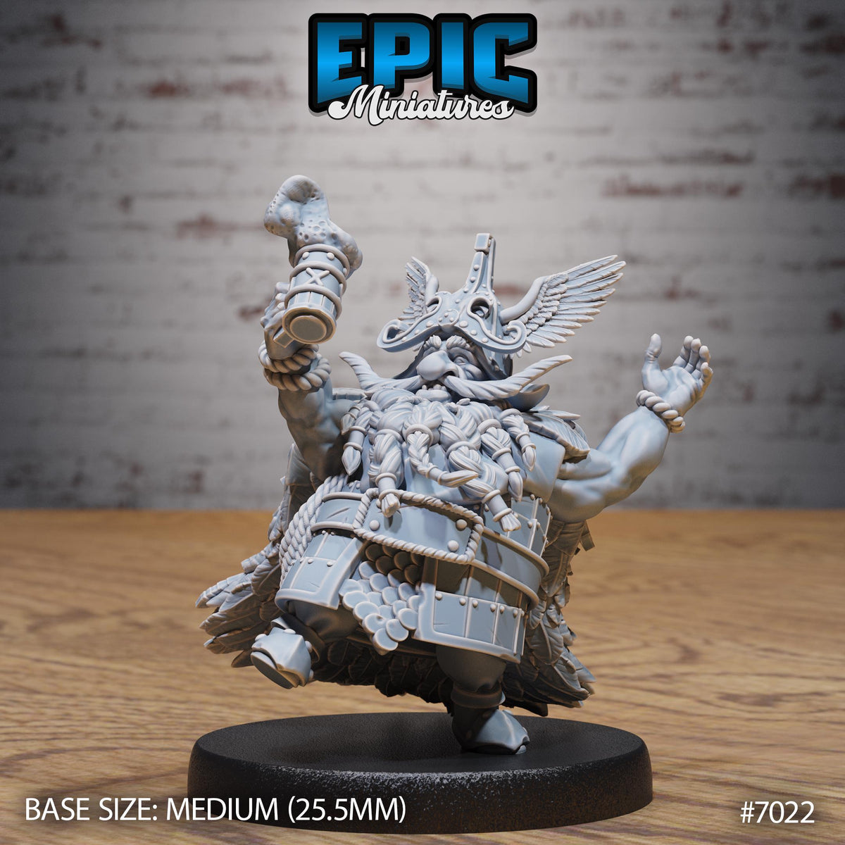 Dwarf Chief Option #7022 front DND miniature Giants & Dwarfs 16k resin