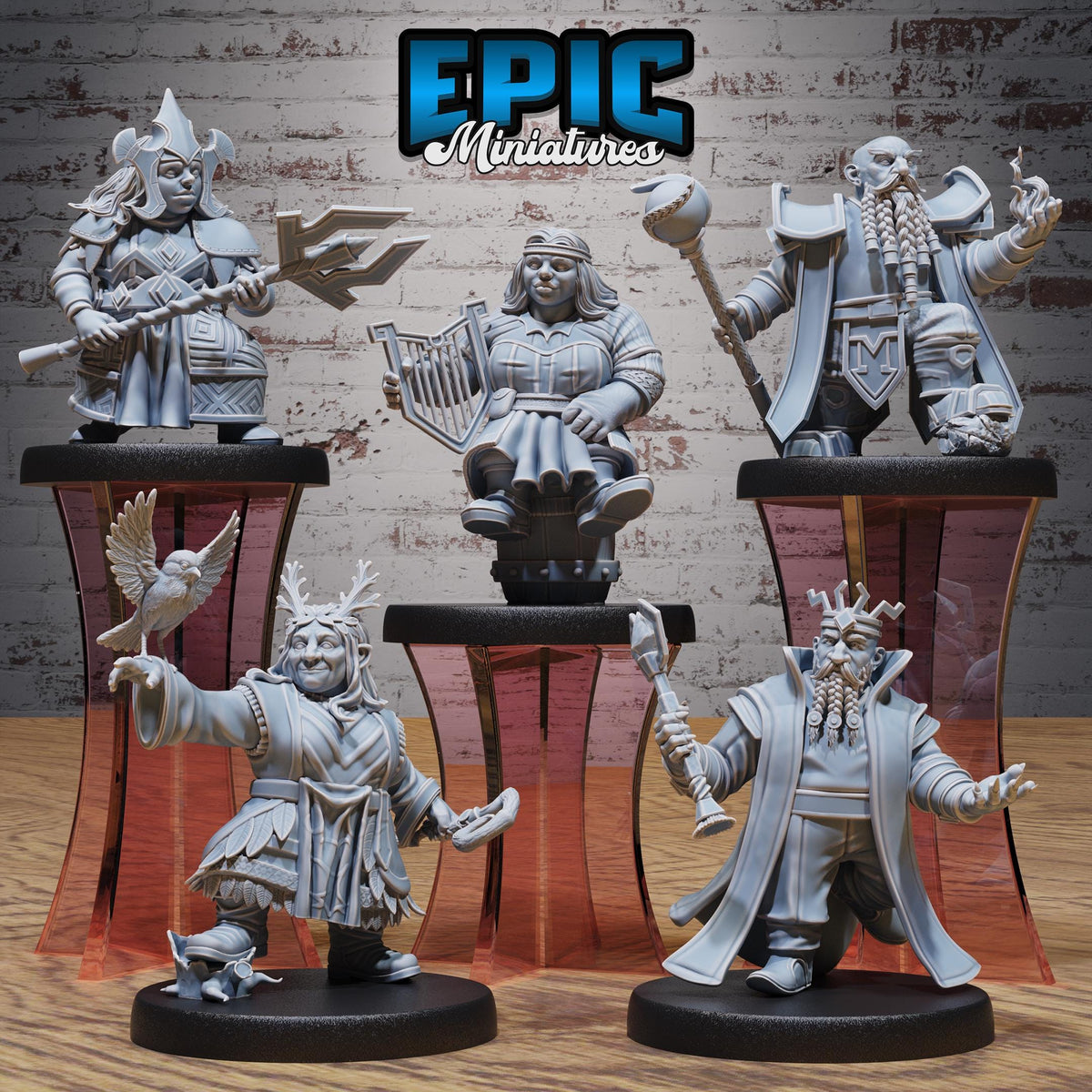 Dwarf Tribe Set of 5 DND miniatures group photo Giants & Dwarfs
