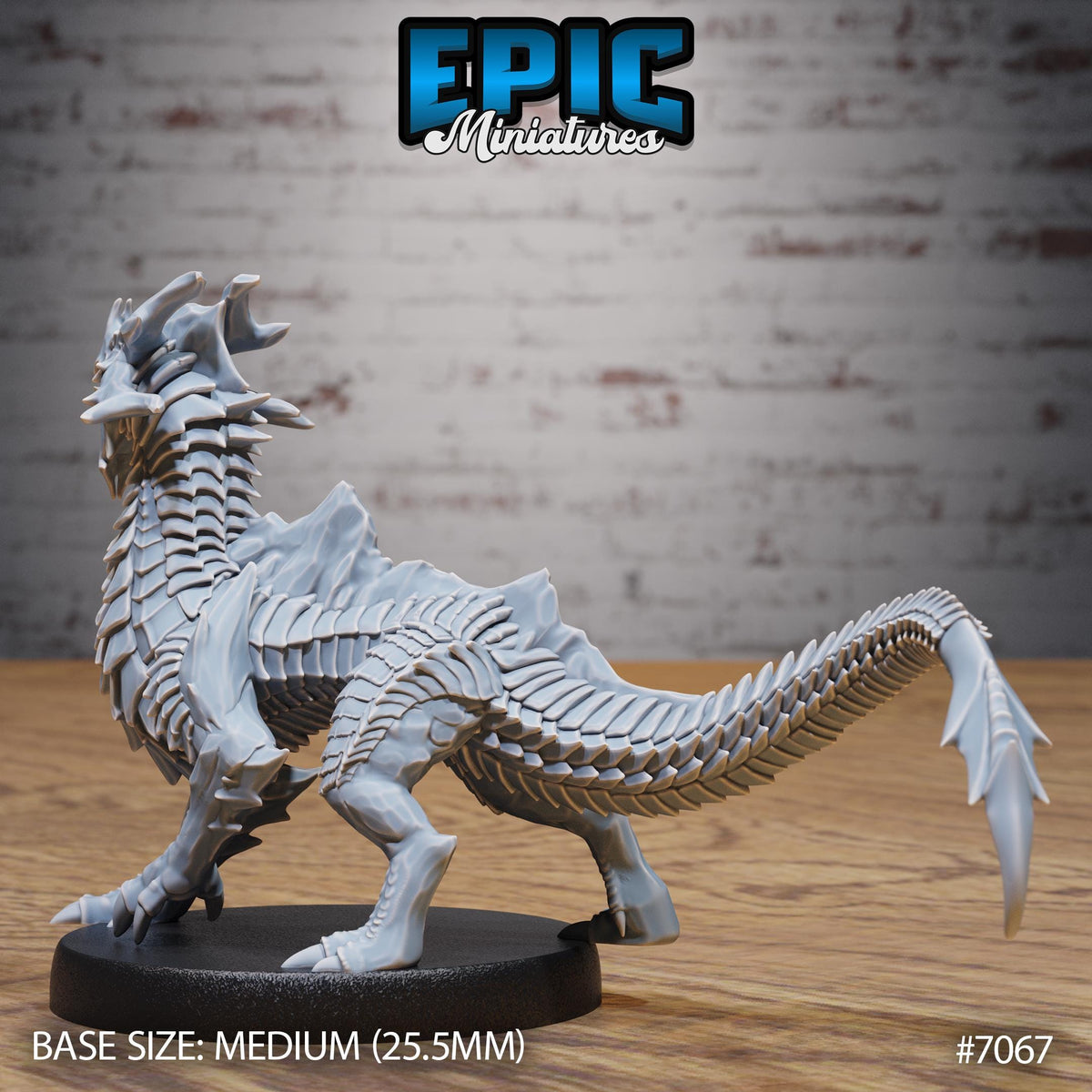Obsidian Guard Drake 2 Option #7067 back DND miniature Transylvania Adventure 16k resin