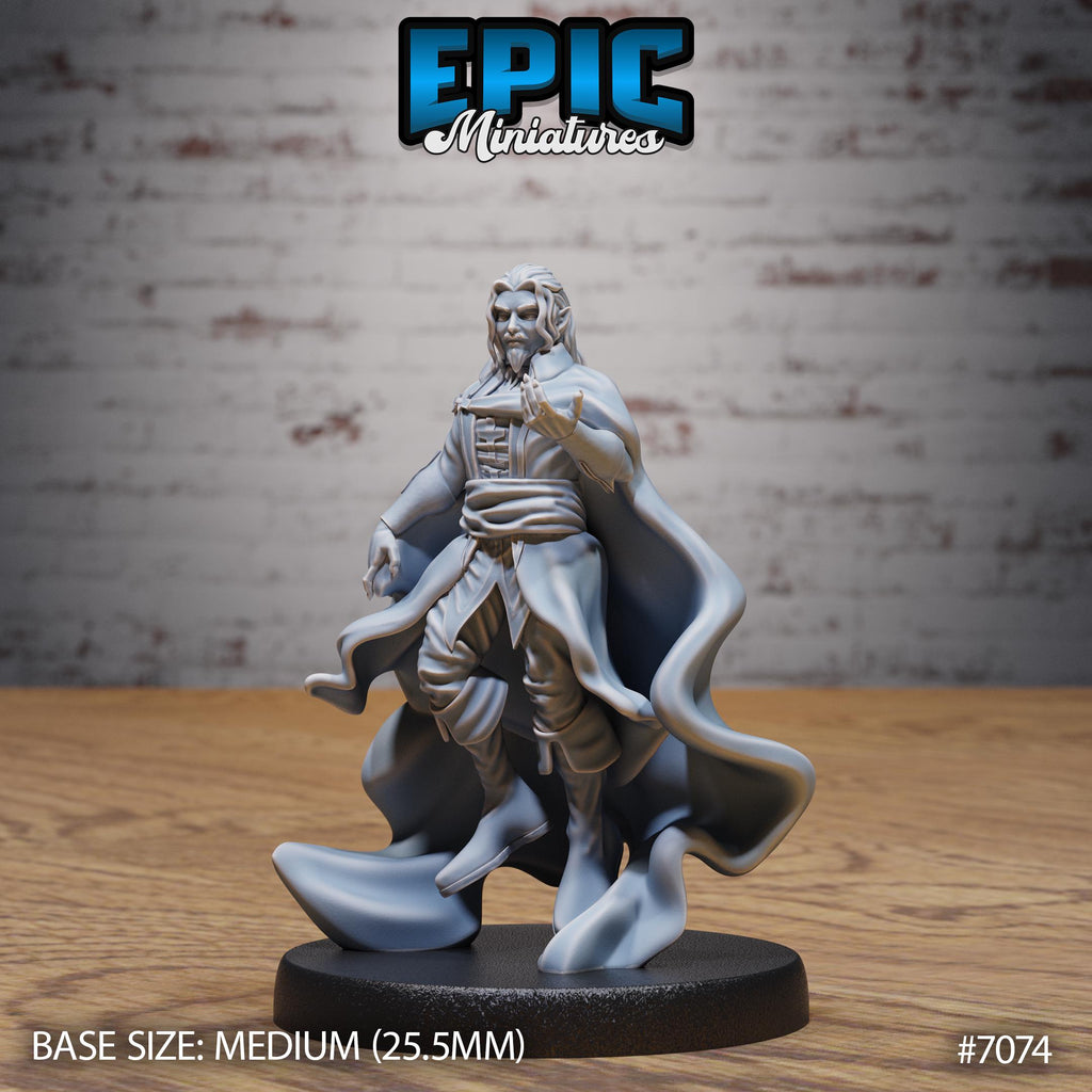 Vampire Blood Sorcerer Option #7074 front DND miniature Transylvania Adventure 16k resin