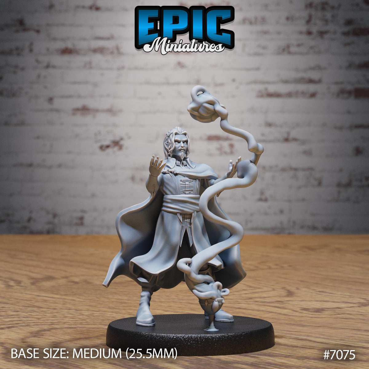 Vampire Blood Sorcerer Option #7075 front DND miniature Transylvania Adventure 16k resin