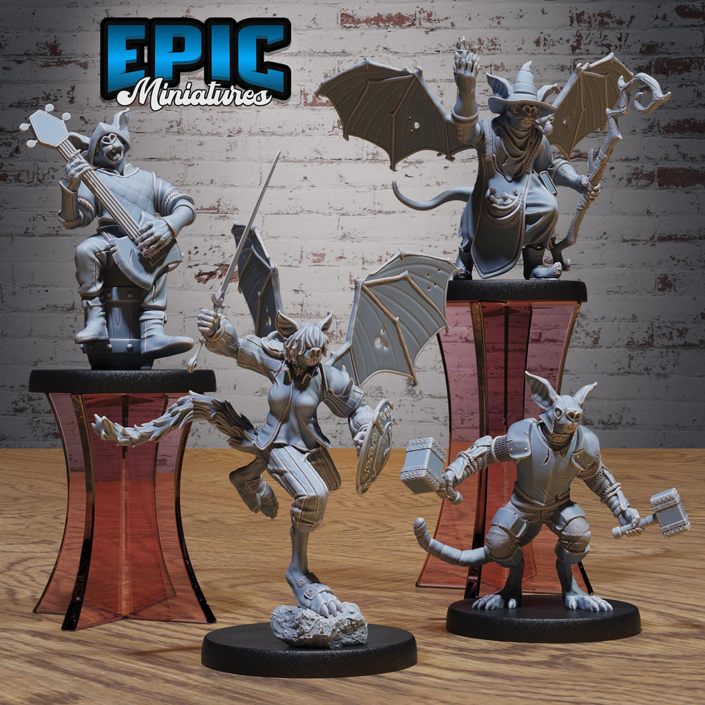 Bat Folk Set of 4 DND miniatures group photo Transylvania Adventure