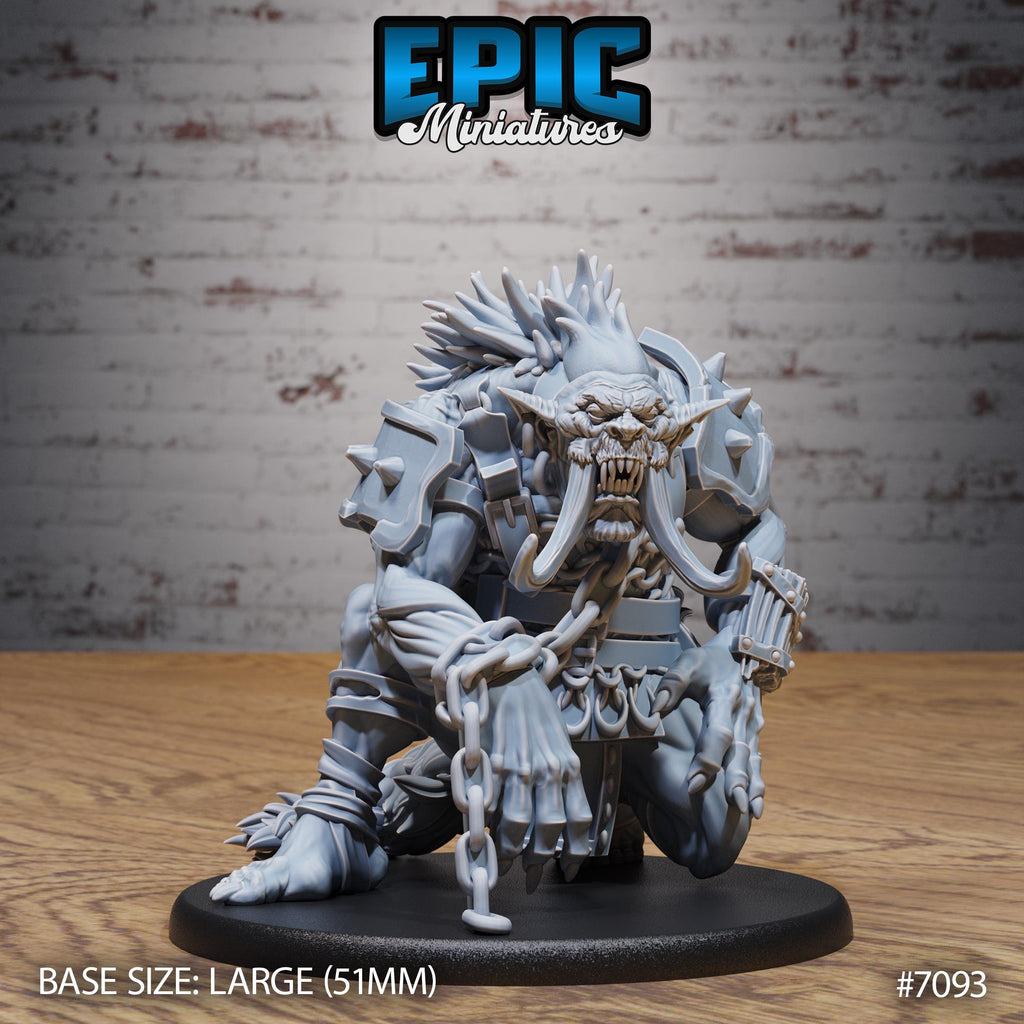 Captured Blood Troll Option #7093 front DND miniature Transylvania Adventure 16k resin