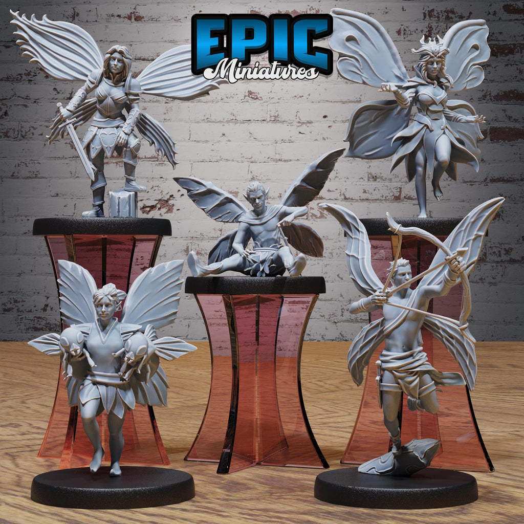 Fey Folk Set of 5 DND miniatures group photo Natural Magic