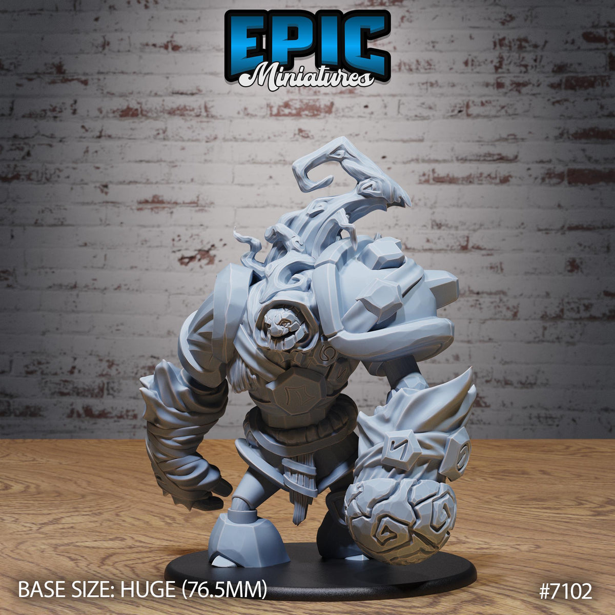 Arcane Stone Golem Option #7102 front DND miniature Natural Magic 16k resin