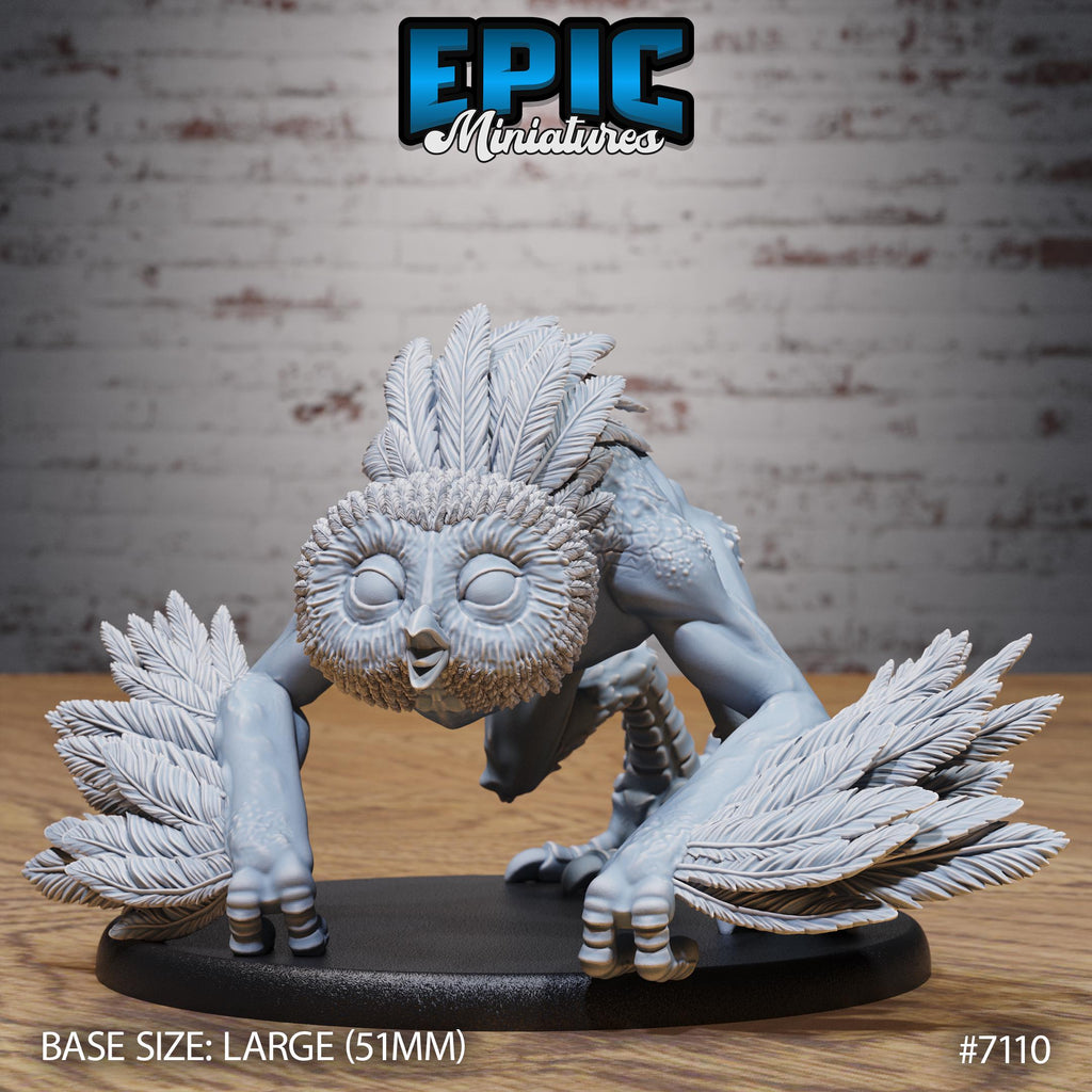 Owl Beast Option #7110 front DND miniature Natural Magic 16k resin