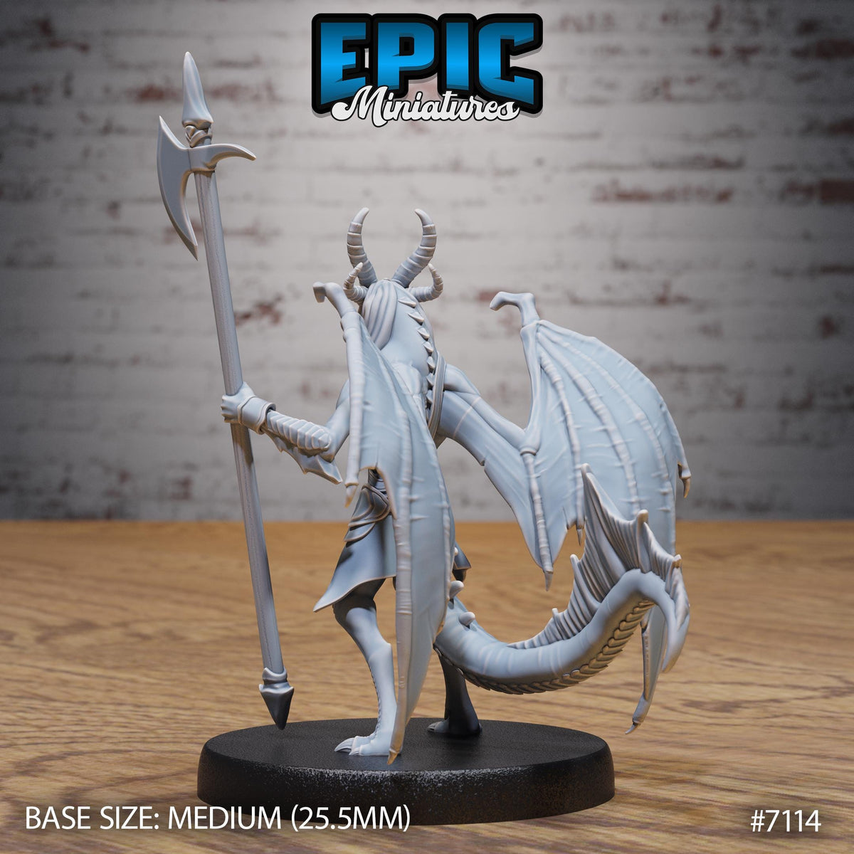 Draconic Demon Emerald Option #7114 back DND miniature Natural Magic 16k resin