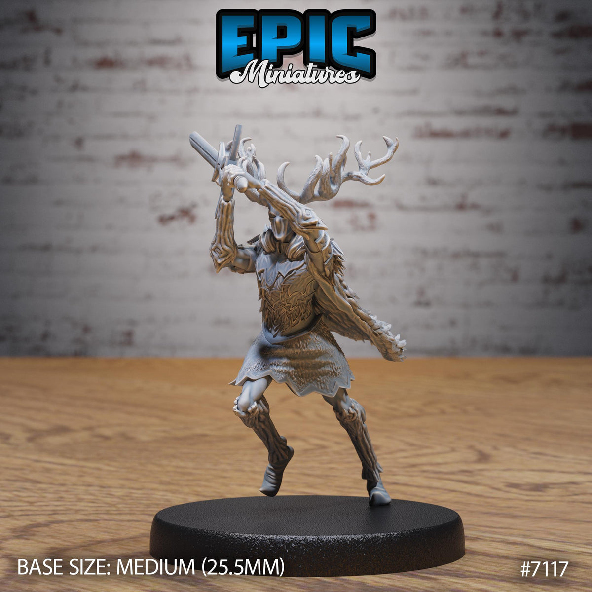Green Knight Guardian Option #7117 front DND miniature Natural Magic 16k resin