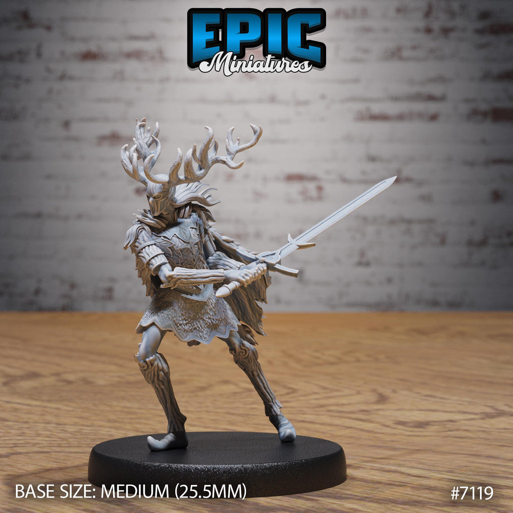 Green Knight Guardian Option #7119 front DND miniature Natural Magic 16k resin