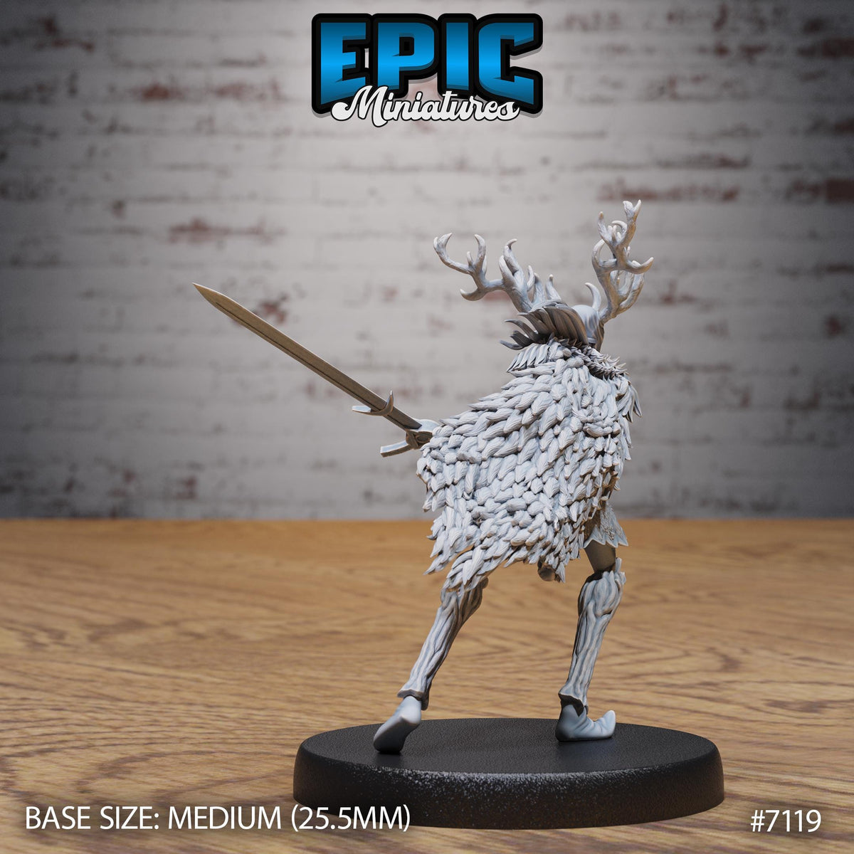 Green Knight Guardian Option #7119 back DND miniature Natural Magic 16k resin