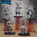Deer Folk Set of 5 DND miniatures group photo Natural Magic