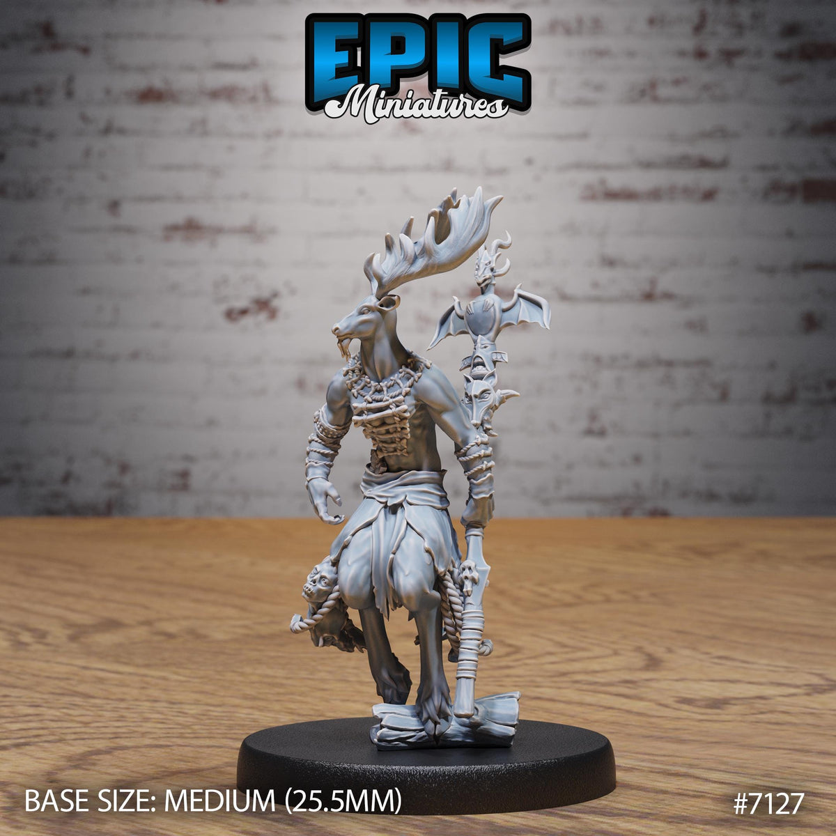 Deer Folk Option #7127 front DND miniature Natural Magic 16k resin