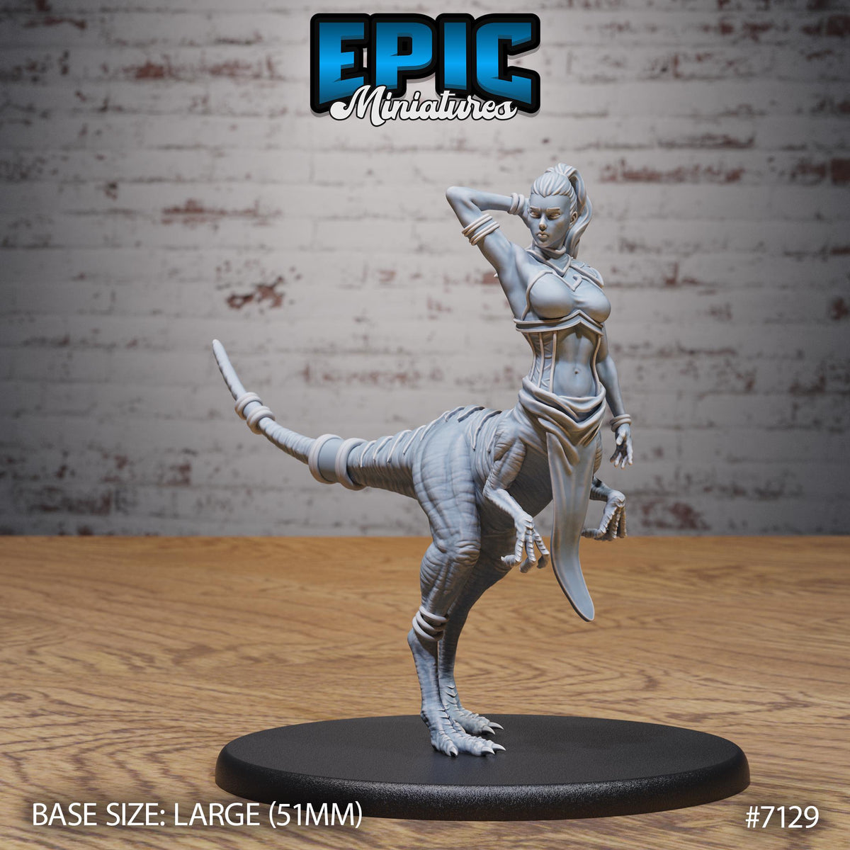 Raptor Centaur Female Option #7129 front DND miniature Natural Magic 16k resin