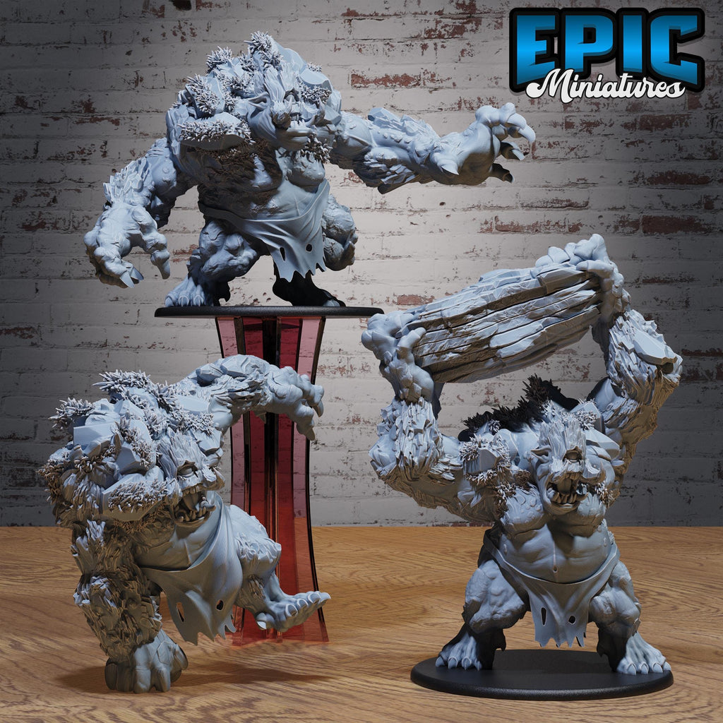 Nature Troll Set of 3 DND miniatures group photo Natural Magic