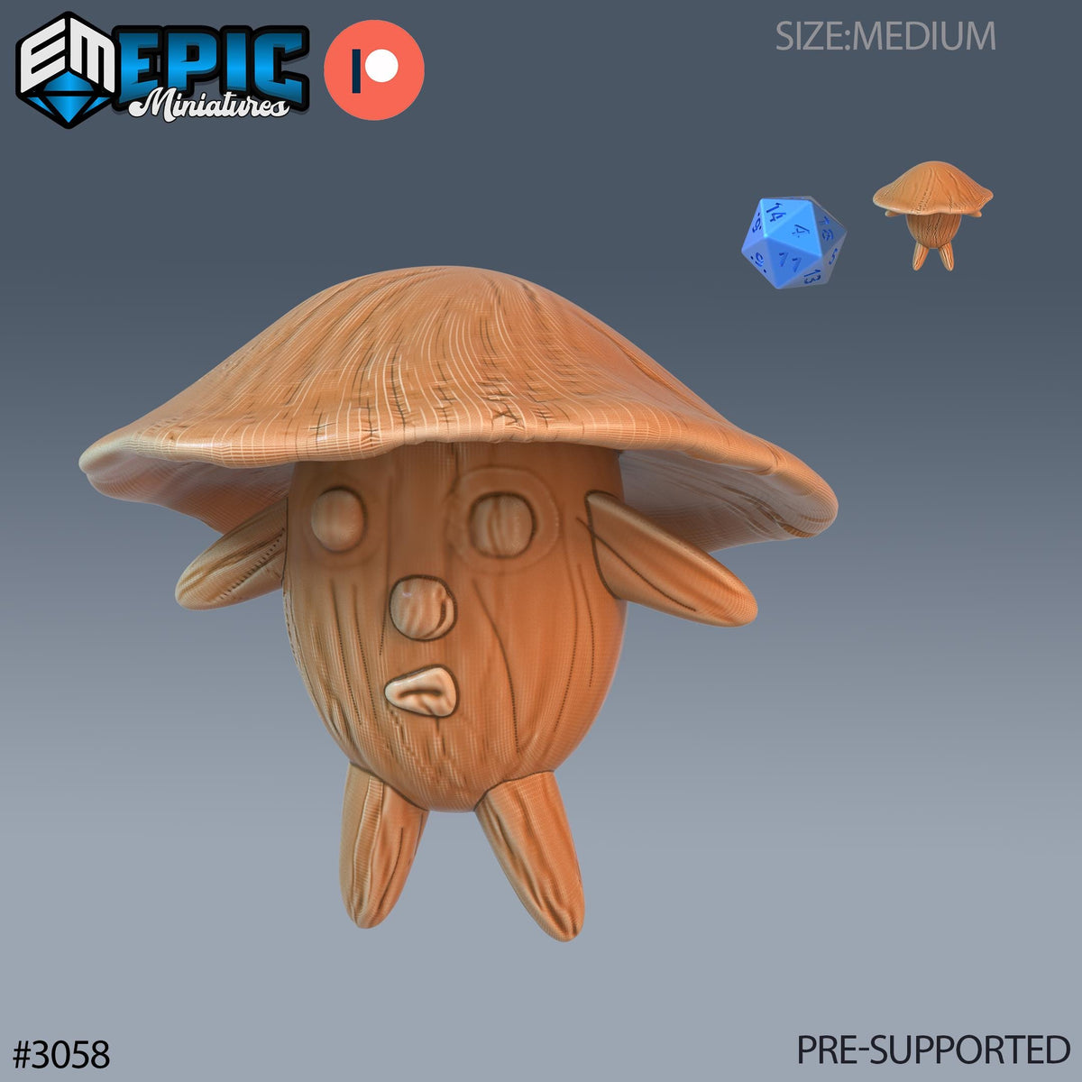 Mushroom Folk Option #3058 (3) front DND miniature Eternal Fungi 16k resin