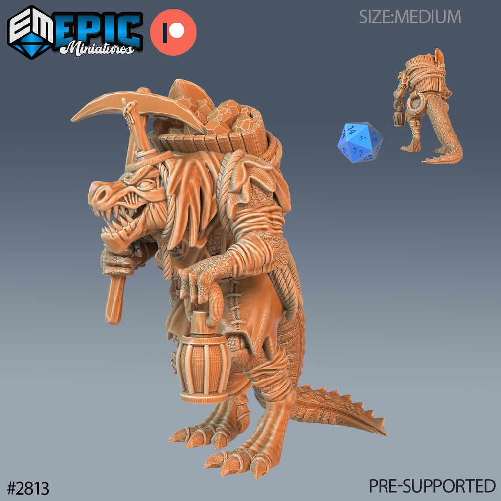 Lizardman Tribe 2 Option #2813 front DND miniature Reptiles of War 16k resin
