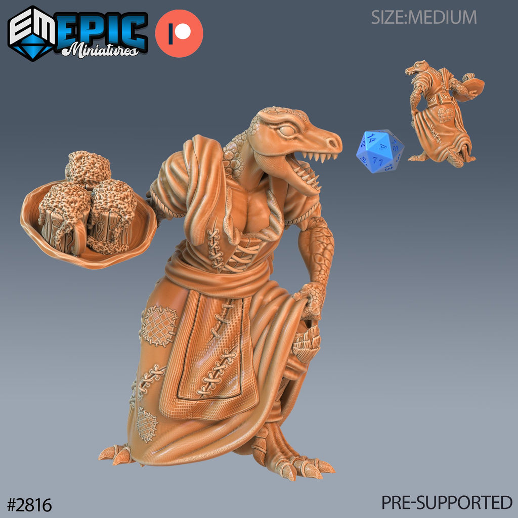 Lizardman Tribe 3 Option #2816 front DND miniature Reptiles of War 16k resin
