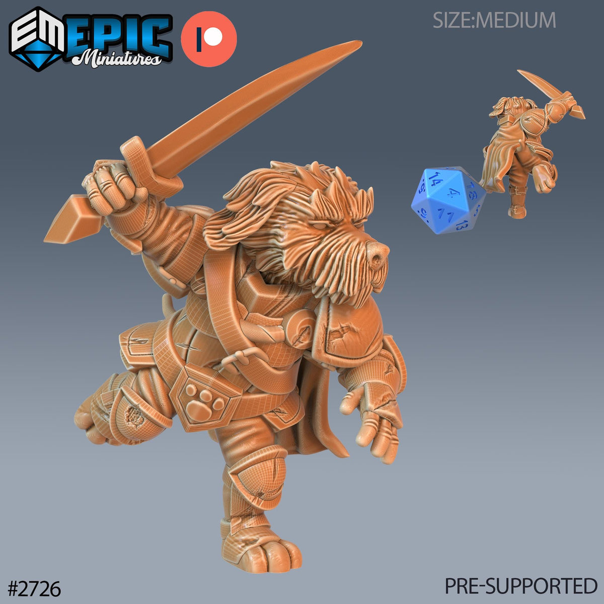 Dog Folk Tribe Option #2726 front DND miniature Wild Winter Holidays 16k resin