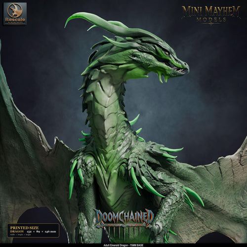 Adult Emerald Dragon DND miniature Doomchained Rescale Miniatures