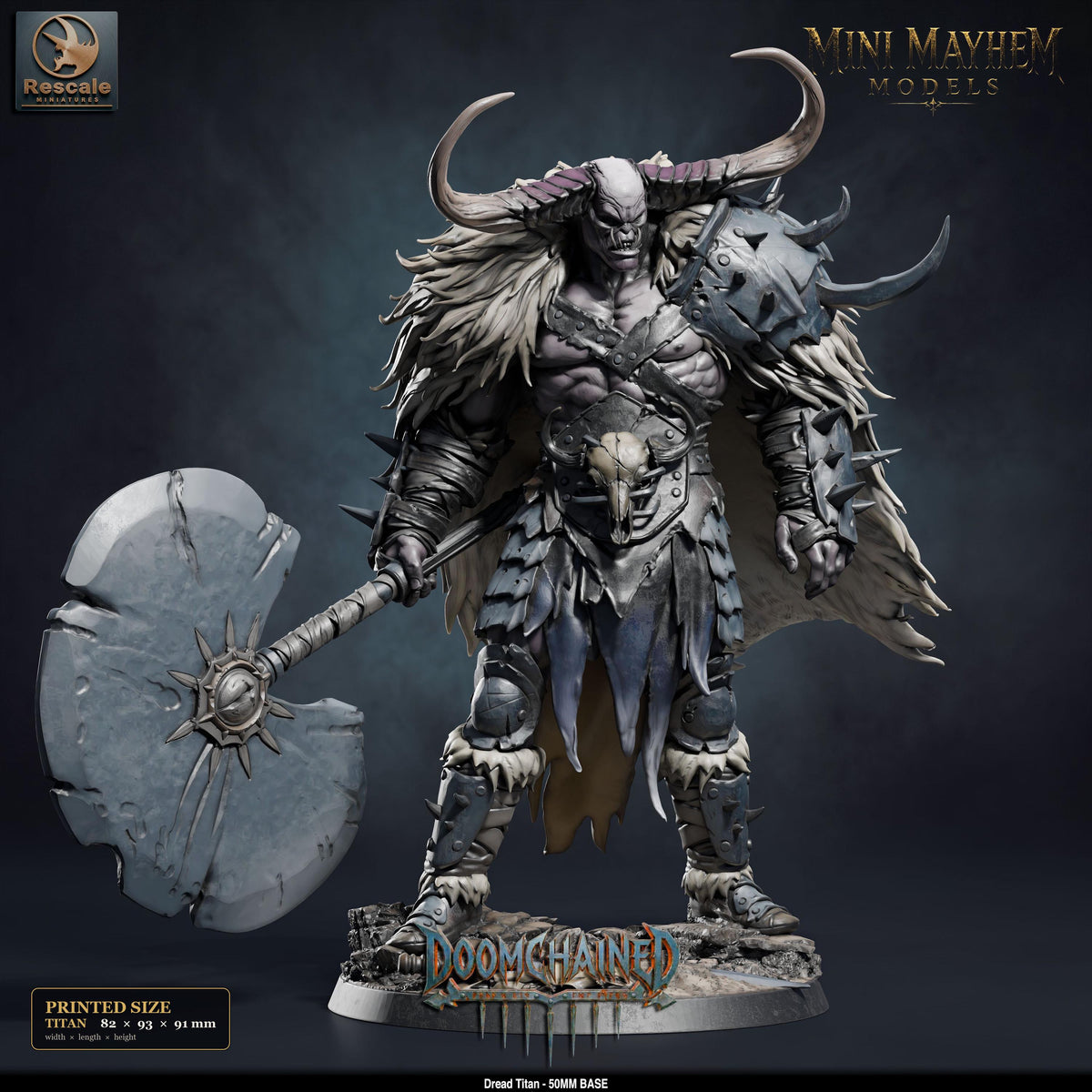Dread Titan | group photo | DND miniatures Doomchained Rescale Miniatures