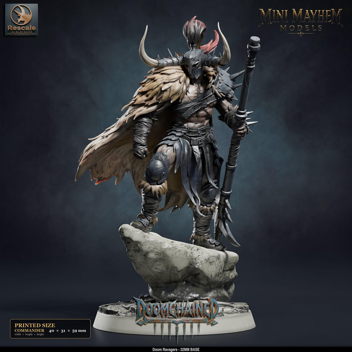 Doom Ravager Commander | group photo | DND miniatures Doomchained Rescale Miniatures