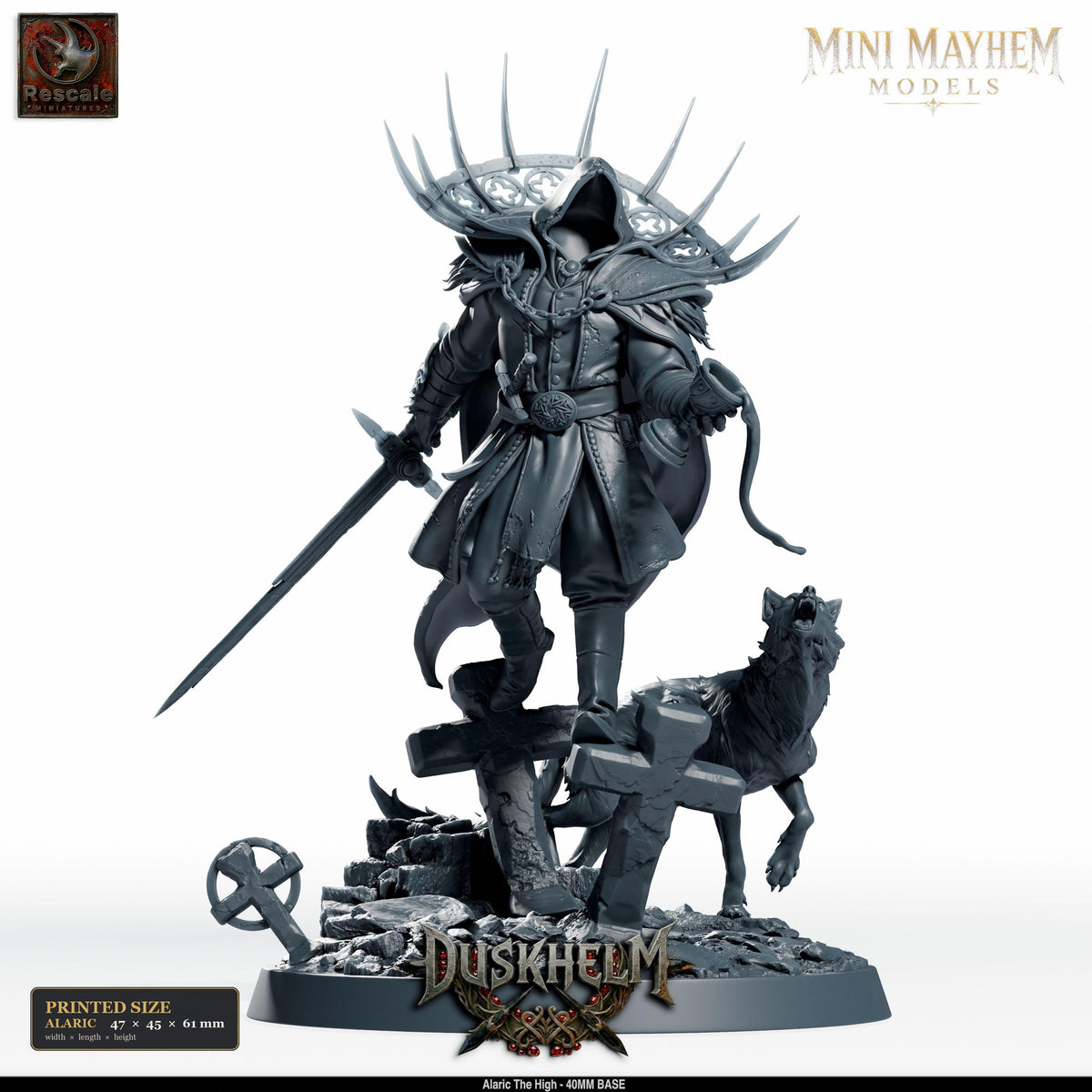 Alaric the High DND miniature Duskhelm Rescale Miniatures