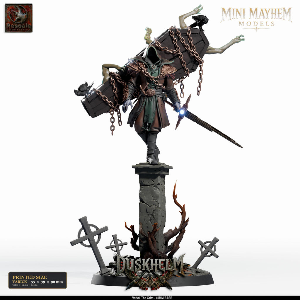 Varick the Grim | group photo | DND miniatures Duskhelm Rescale Miniatures