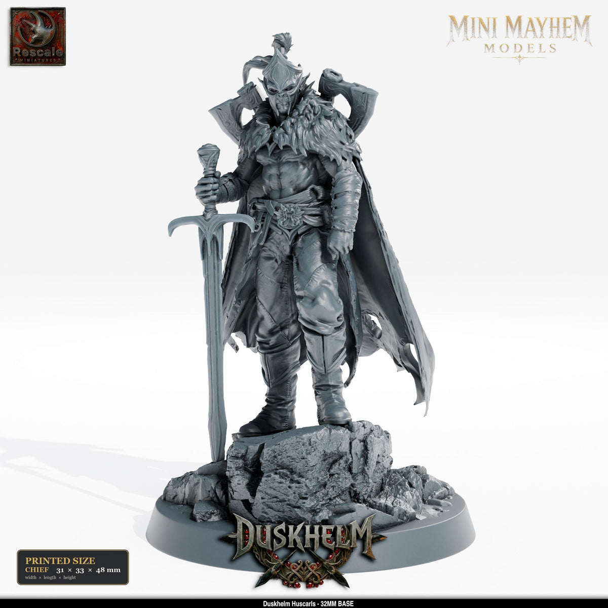 Huscarl Chief Vampire DND miniature Duskhelm Rescale Miniatures