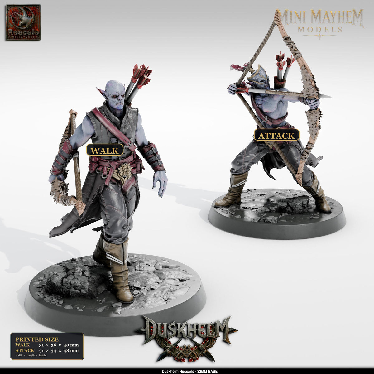 Huscarl Archer Vampire | group photo | DND miniatures Duskhelm Rescale Miniatures