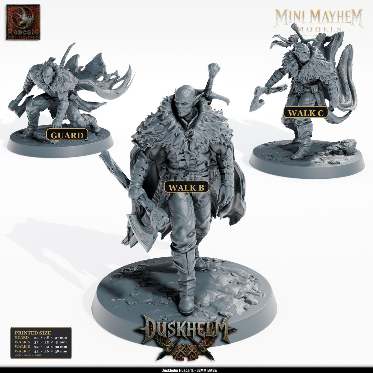 Huscarl Axe Vampire | Option: Guard | front | DND miniature Duskhelm Rescale Miniatures