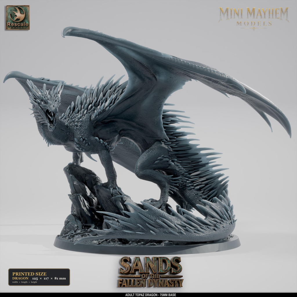 Adult Topaz Dragon Sands Dynasty DND miniature  Rescale Miniatures