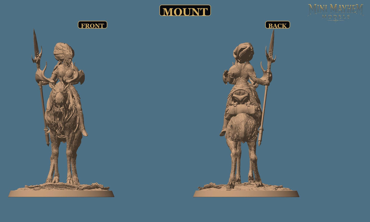 Aurora Elk-Knight Idle | Option: Wild | front | DND miniature  Rescale Miniatures