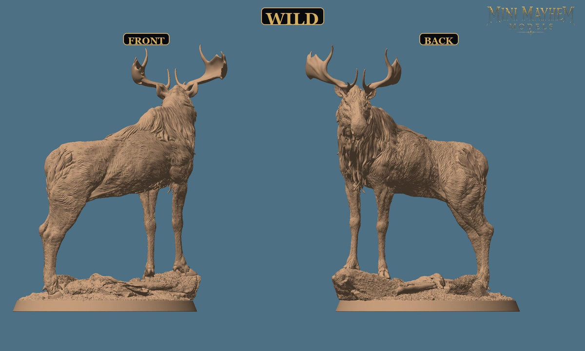 Aurora Elk-Knight Stand | Option: Wild | back | DND miniature  Rescale Miniatures
